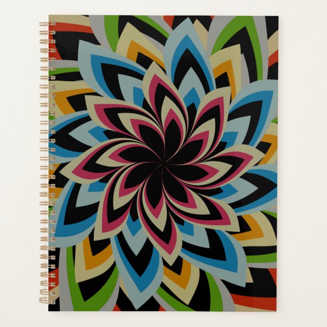 COLORFUL SWIRL FLOWERS  PLANNER (Front)