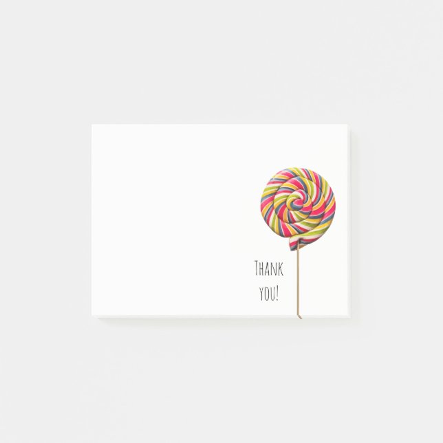Colorful Swirl Lollipop Post-it Notes (Front)