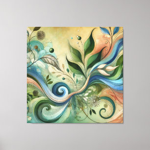 Colorful Swirling Nature Design Canvas Art