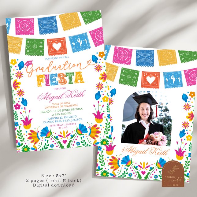 Colorful Talavera Mexican Graduation Fiesta Invitation (Creator Uploaded)