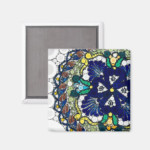 colorful talavera pottery mexican blue photo art  magnet