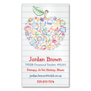 Colorful Teachers Apple Business Card Magnet 2