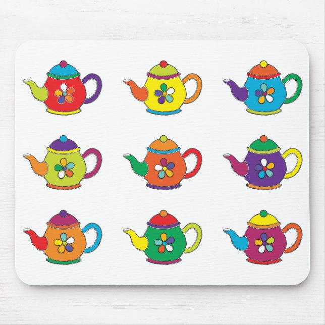 COLORFUL TEAPOTS MOUSE PAD (Front)