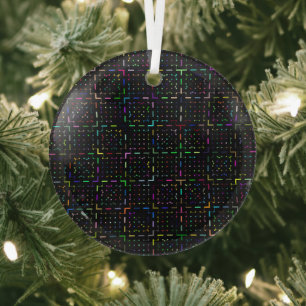 Colorful tech coding electronics pattern glass tree decoration