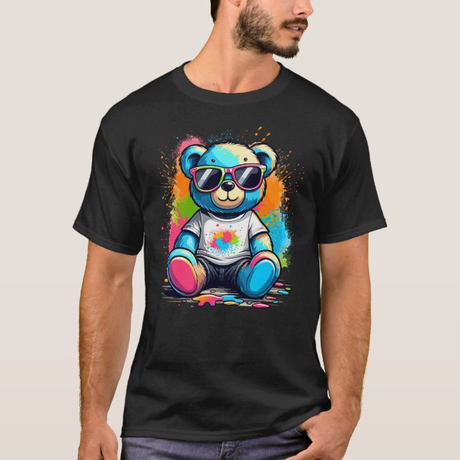 Colorful Teddy Bear T-Shirt (Front)