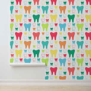 Colorful Teeth Pattern Wallpaper