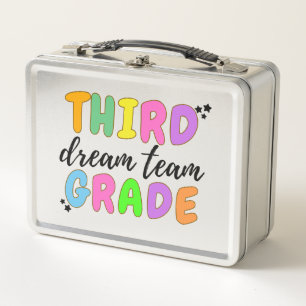 Colorful Third Grade, Back to School Stainless Metal Lunch Box