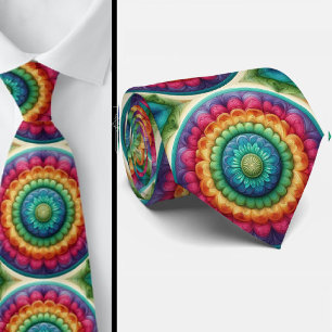Colorful Tie Rainbow Wheel Neck Tie