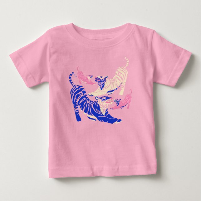 Colorful Tigers Baby T-Shirt (Front)