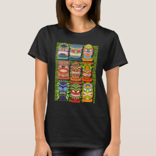 Colorful Tiki Mask Hawaiian Statue Polynesian Tiki T-Shirt
