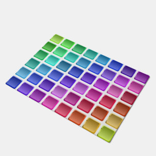 COLORFUL TILE SQUARES DOORMAT