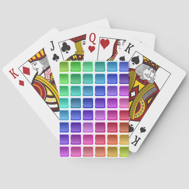COLORFUL TILE SQUARES PLAYING CARDS (Back)