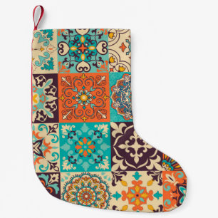 Colorful tiles Azulejos. Traditional Portuguese or Small Christmas Stocking