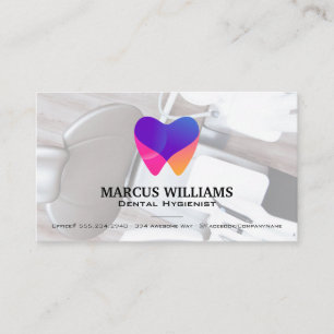 Colorful Tooth Logo Dental Office Business Card