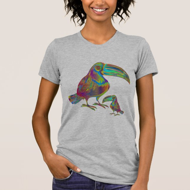 Colorful Toucan Art Tee – Bird Lover Gift (Front)