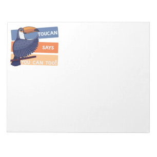 Colorful Toucan Bird with Positive Message Notepad
