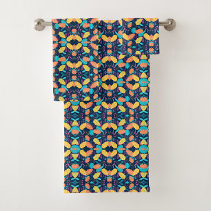 colorful towel and washcloth set with a vibrant 