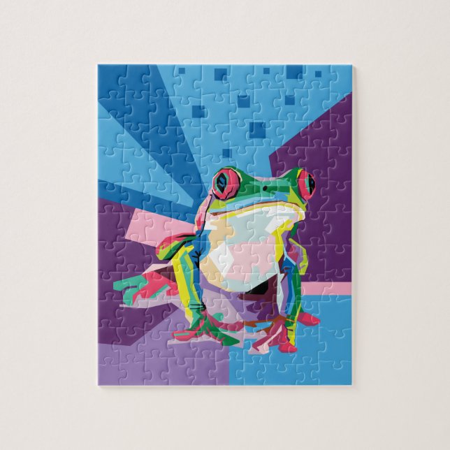 Colorful Tree Frog Portrait Jigsaw Puzzle (Vertical)