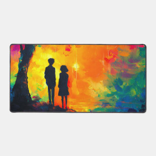 Colorful Tree of Love Desk Mat