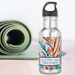 Colorful Tree Yoga Studio 532 Ml Water Bottle<br><div class="desc">This attractive water bottle is decorative and practical as well as a way to promote your business.
It features a print of one of my original mosaics.
Customize it with your name or that of your studio,  shop or business.
Original Mosaic Design © Michele Davies</div>