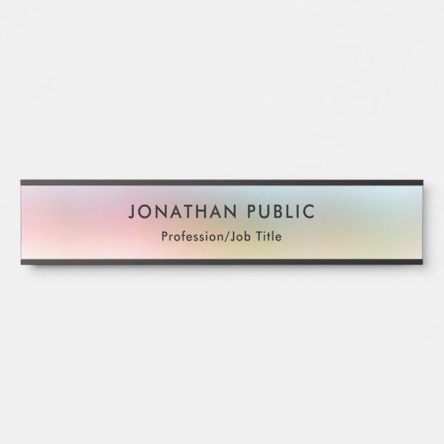 Colorful Trendy Elegant Modern Template Door Sign (Front)