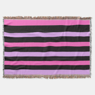 Colorful Trendy pink and black Throw Blanket