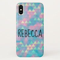 Colorful Triangles Cloudy Blue