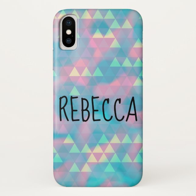 Colorful Triangles Cloudy Blue Case-Mate iPhone Case (Back)