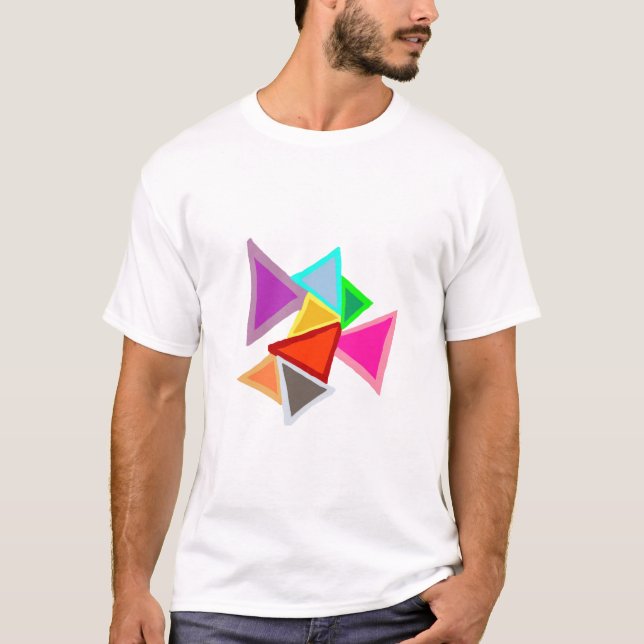 Colorful Triangles  T-Shirt (Front)