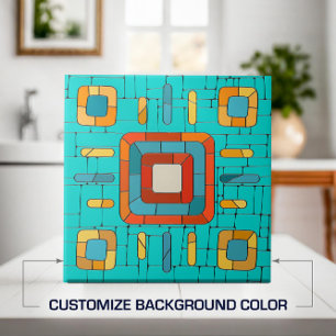 Colorful Tribal Mosaic Art Tile