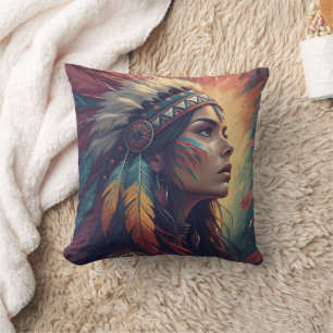 Colorful Tribal Spirit Art Print Cushion