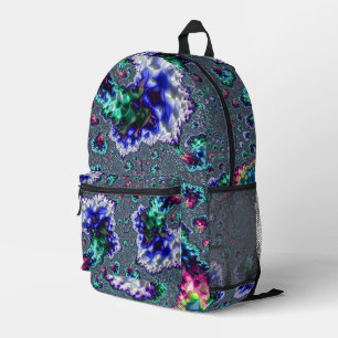 Colorful Trippy Groovy Spiral Abstract Fractal Printed Backpack