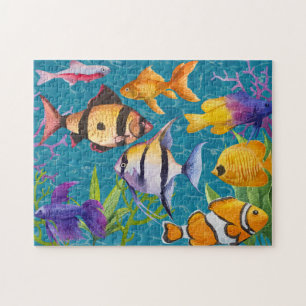 Colorful Tropical Aquarium Fish Jigsaw Puzzle