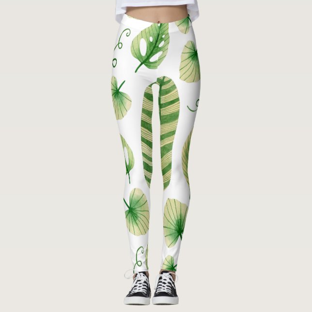 Colorful Tropical Art Leggings (Front)