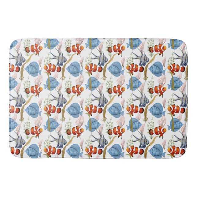 COLORFUL TROPICAL FISH BATH MAT (Front)