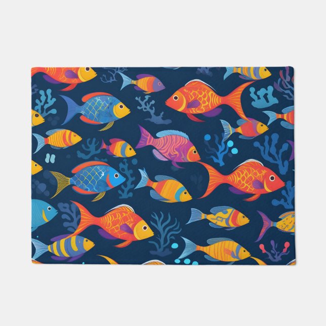 Colorful tropical fish  doormat (Front)
