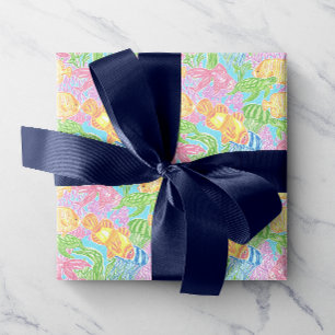 Colorful Tropical Fish Pattern Wrapping Paper