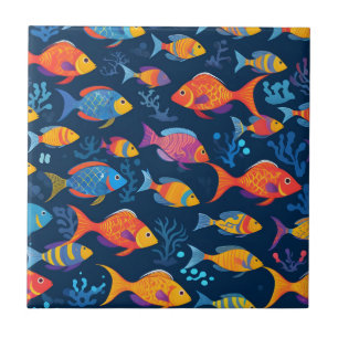 Colorful tropical fish  tile