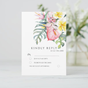 Colorful Tropical Floral Botanical Wedding Enclosure Card