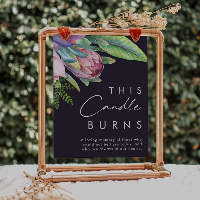 Colorful Tropical Floral Purple This Candle Burns Poster (Creator Uploaded)