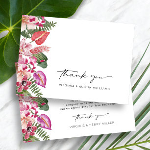 Colorful Tropical Floral Thank You Card