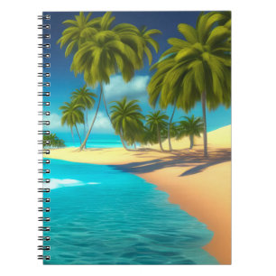 Colorful Tropical Ocean Palm's Journal