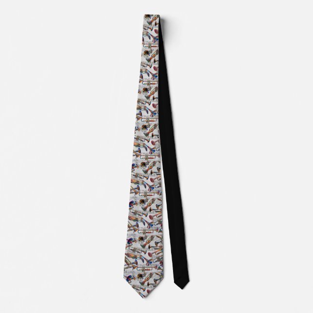 Colorful Trumpet Design  Tie (Front)