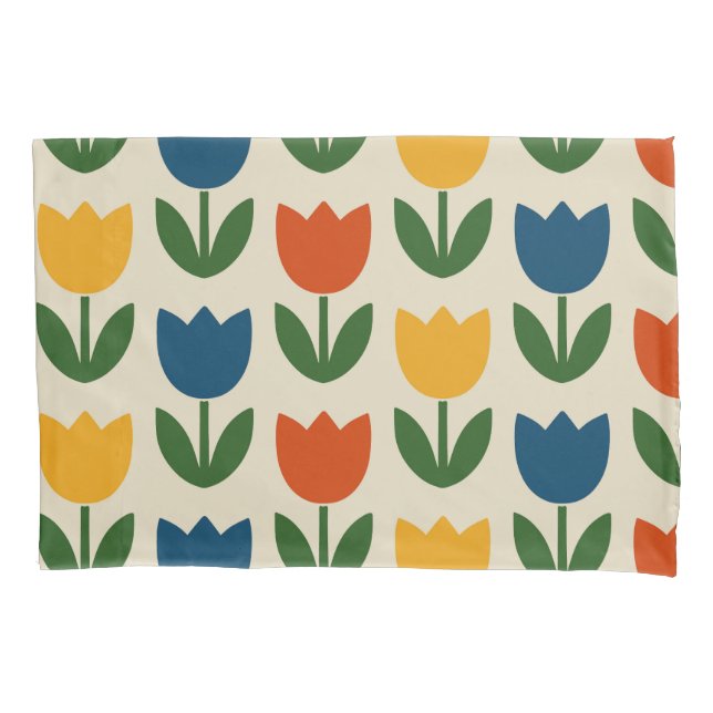 Colorful Tulip Pattern Pillowcase (Front)