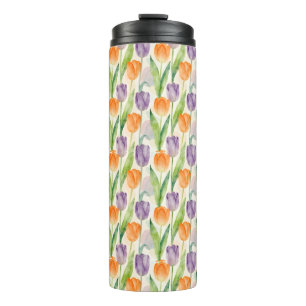 Colorful Tulip Pattern Thermal Tumbler