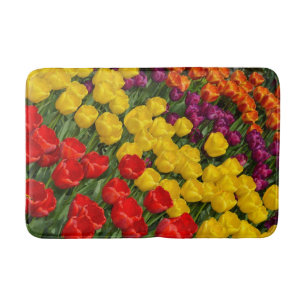 Colorful tulips bath mat