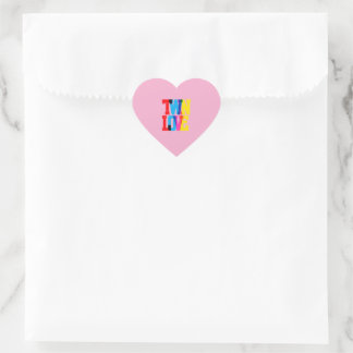 Colorful Twin Love  Heart Sticker