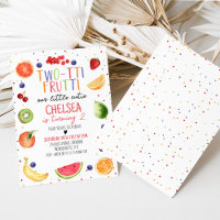 Colorful Two-tii Frutti 2nd Birthday Invitation