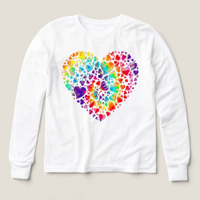 Colorful Tye Dye Die Tie Heart Valentine Day (Design Front)