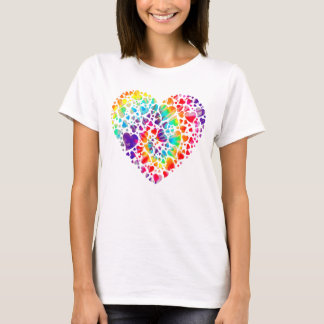 Colorful Tye Dye Die Tie Heart Valentine Day T-Shirt